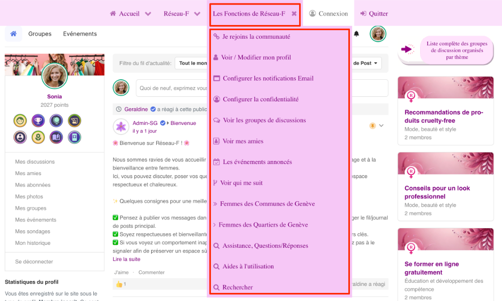 reseau f fonctions aide 1