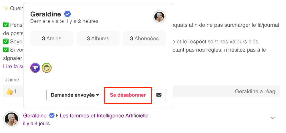 reseau f suivre aide 2